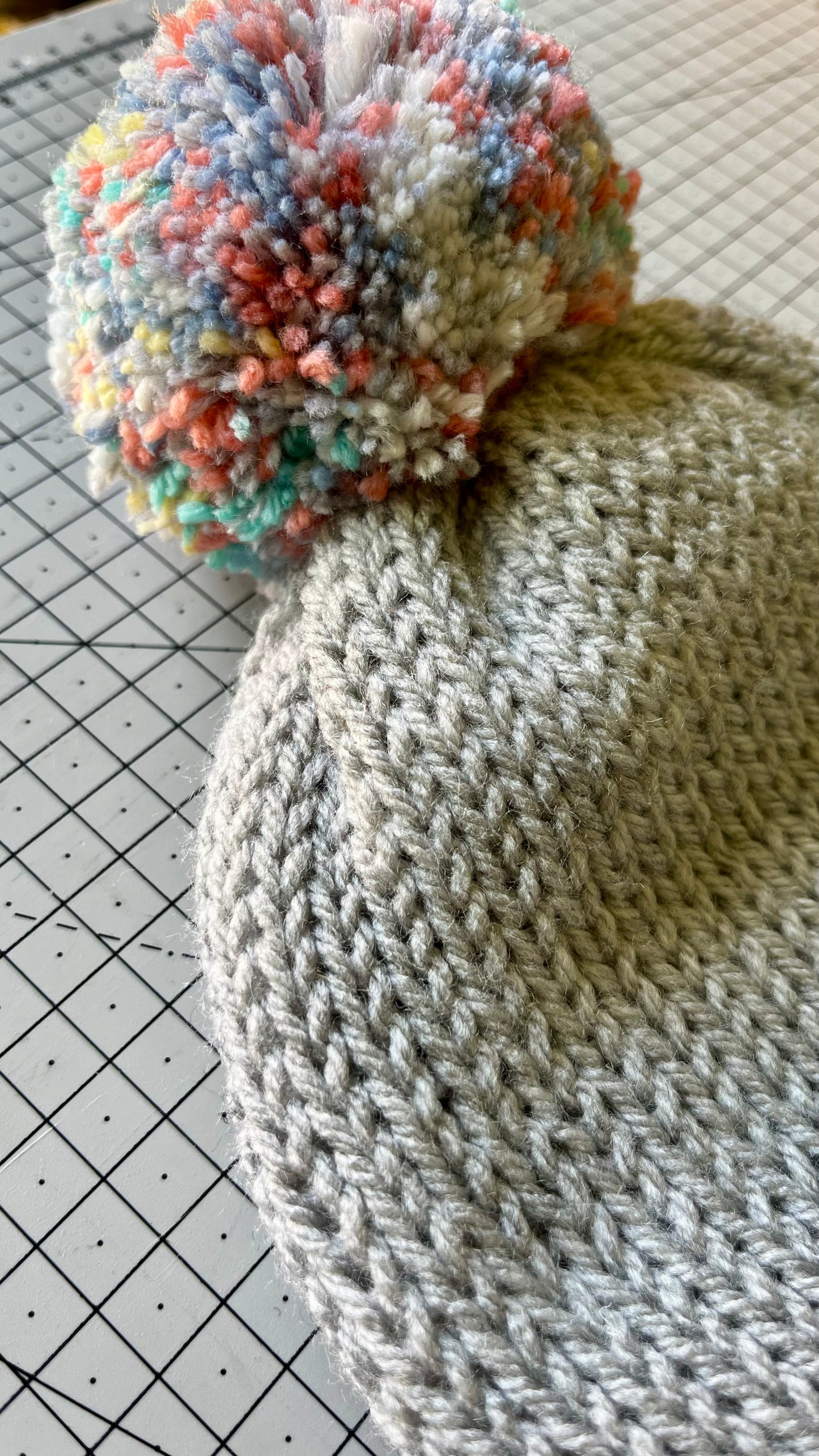 Hats ~ Versatile Grey and Pastel Spring Colors Knitted Hat!