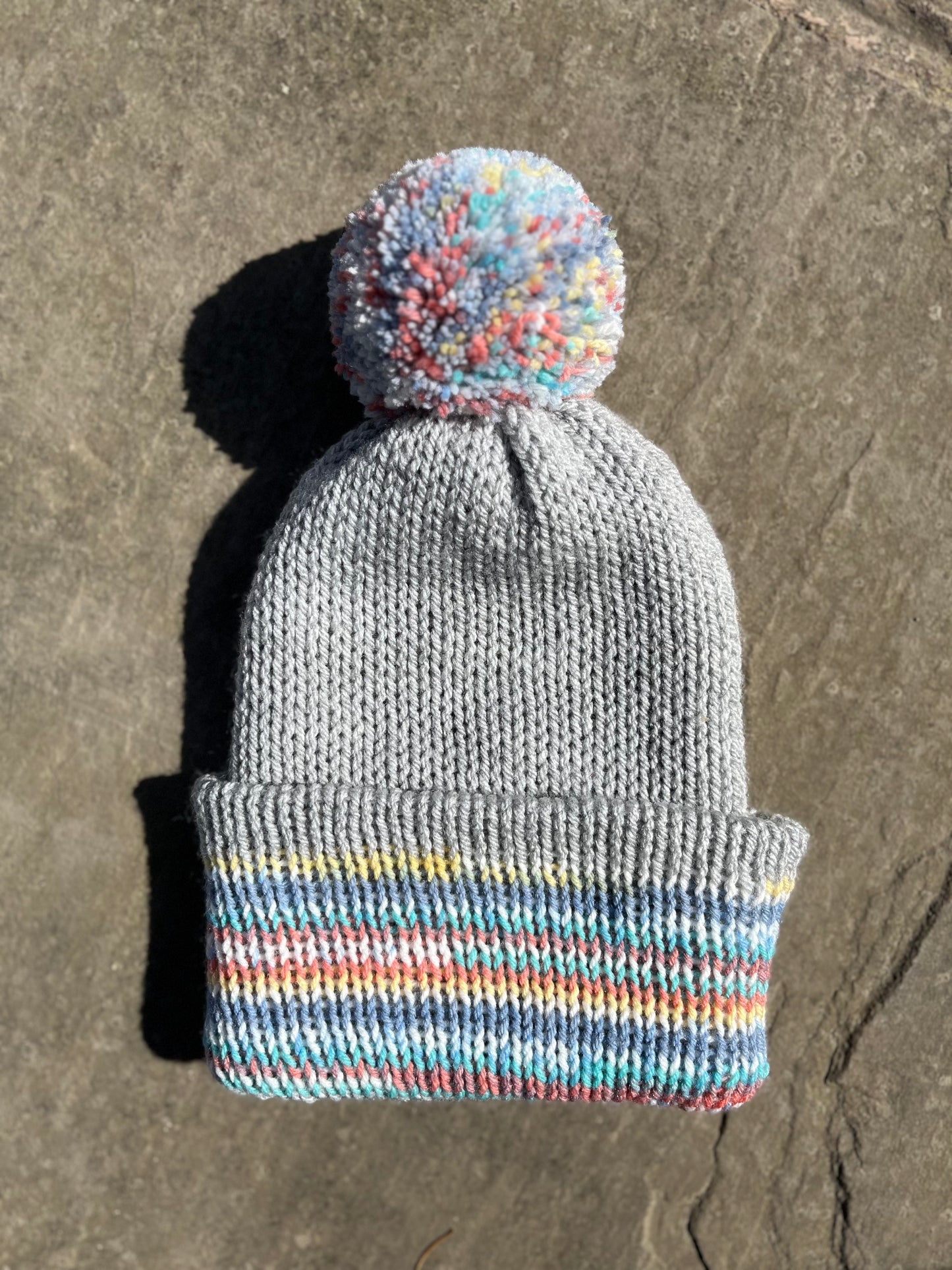 Hats ~ Versatile Grey and Pastel Spring Colors Knitted Hat!