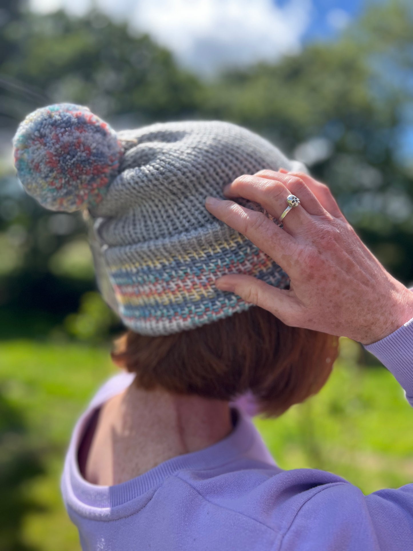 Hats ~ Versatile Grey and Pastel Spring Colors Knitted Hat!