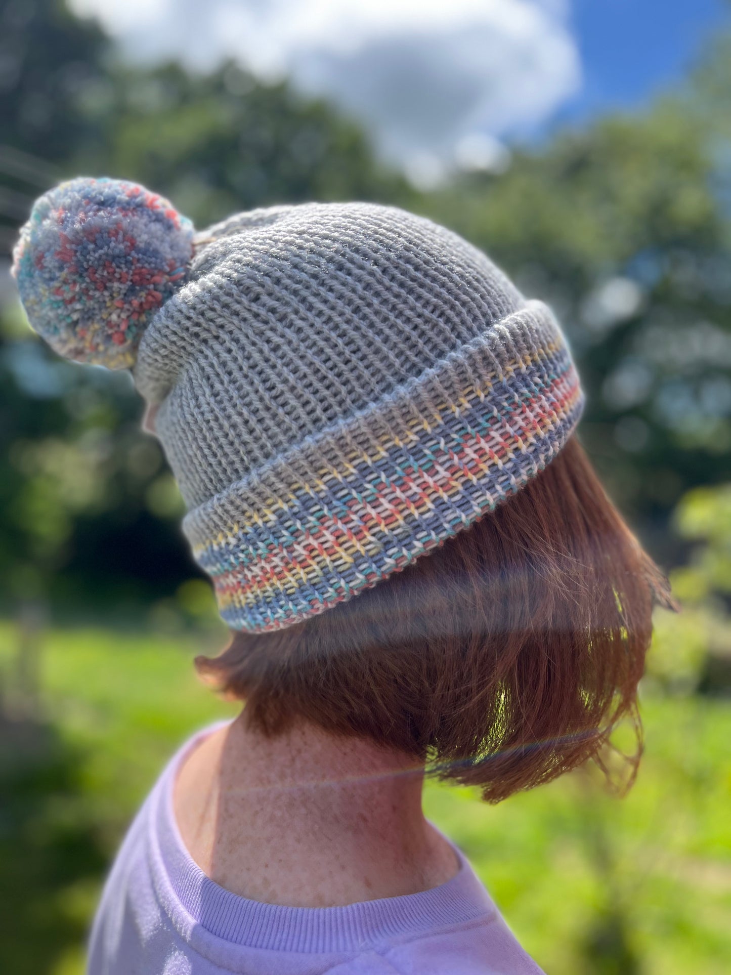 Hats ~ Versatile Grey and Pastel Spring Colors Knitted Hat!