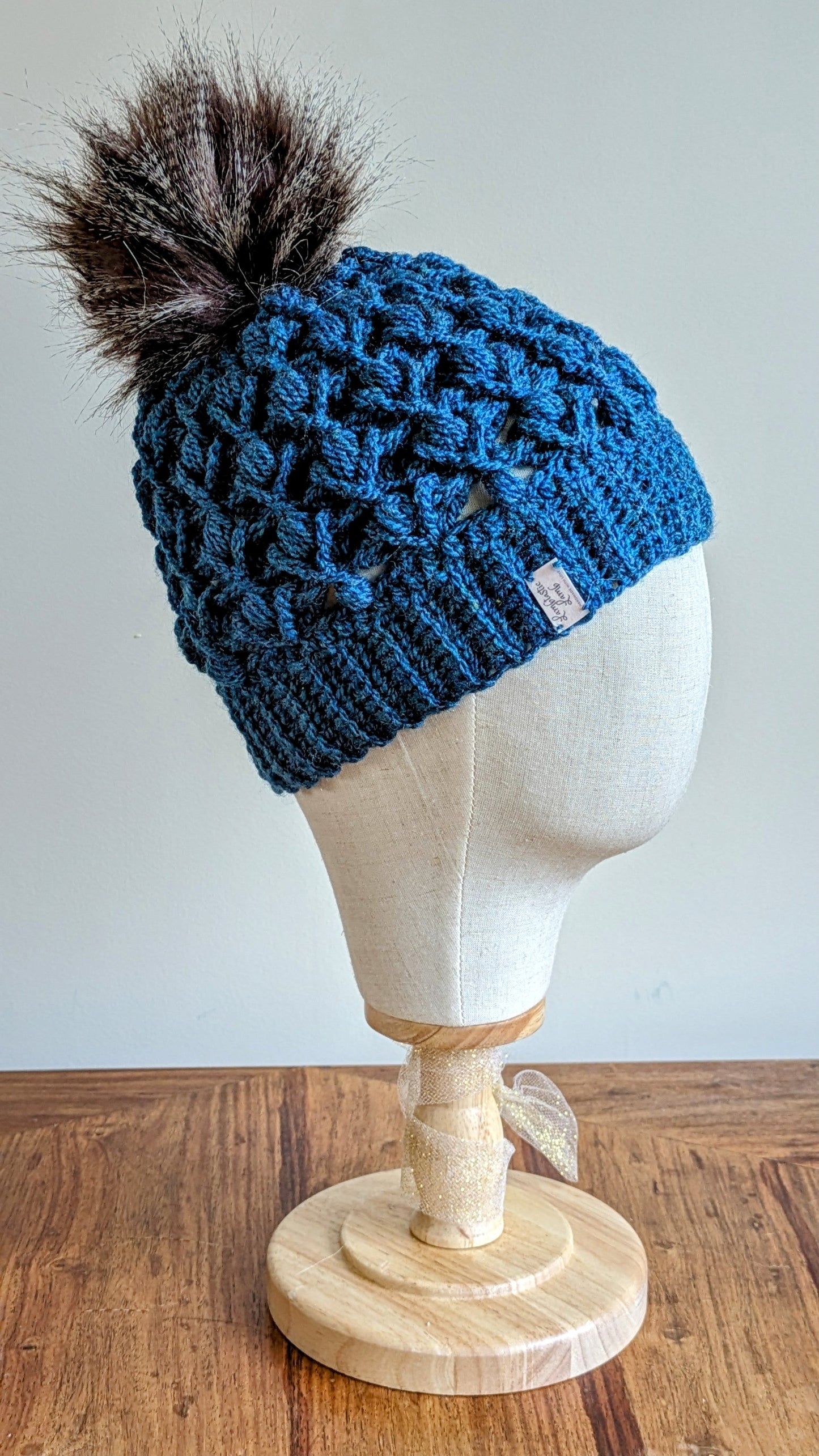 Hats ~ Maia Beanie with removable faux fur pom