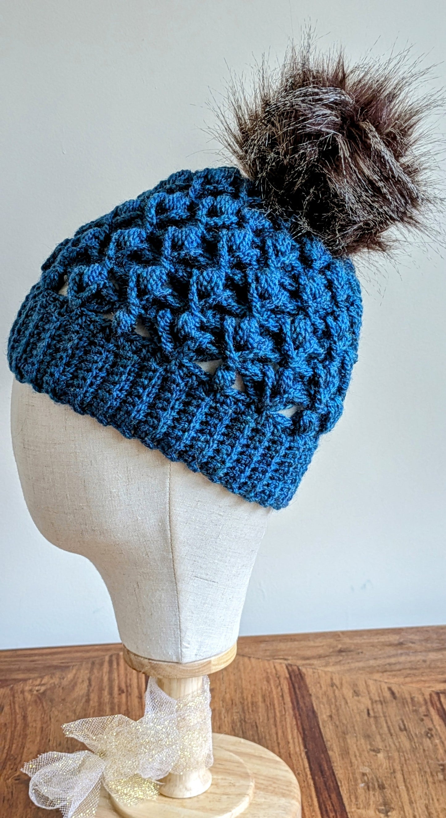 Hats ~ Maia Beanie with removable faux fur pom