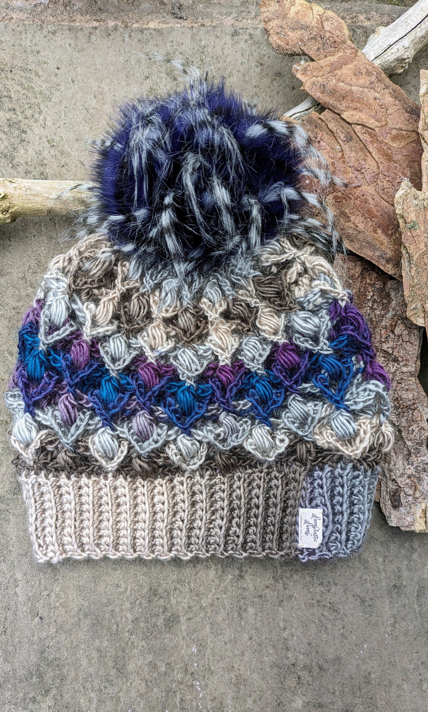 Hats ~ Maia Beanie with removable faux fur pom