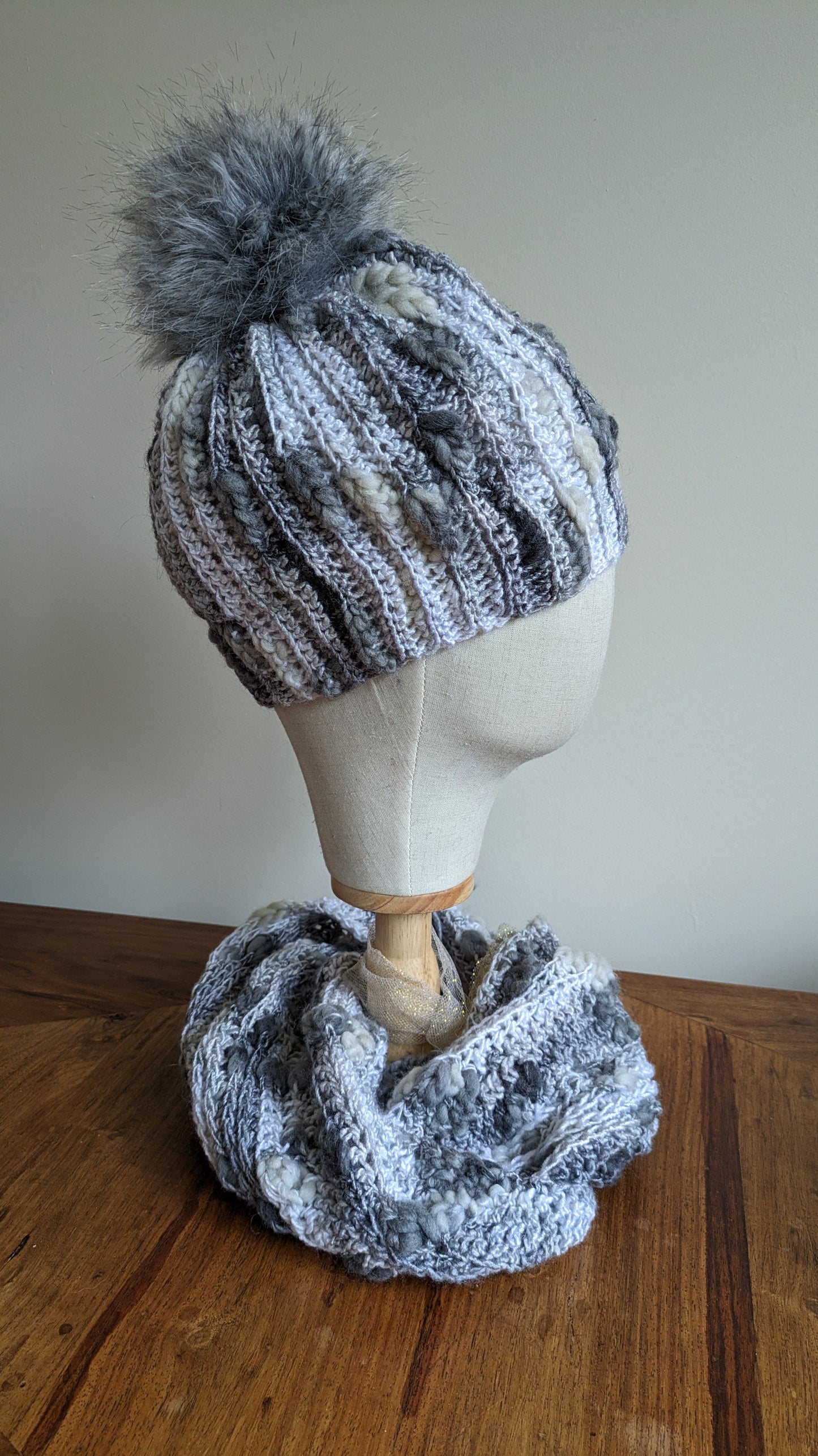 Matching Sets ~ Winter Frost Wool Blend Hat & Cowl