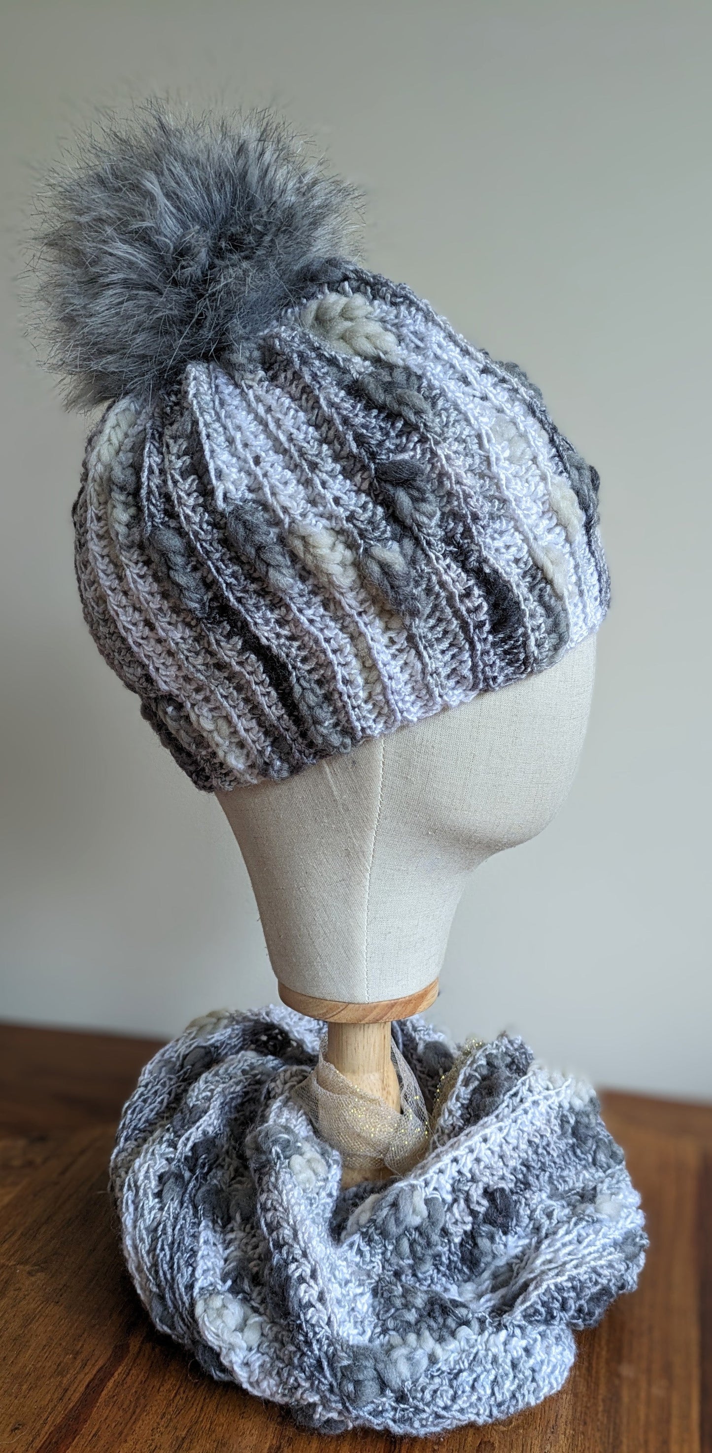 Matching Sets ~ Winter Frost Wool Blend Hat & Cowl