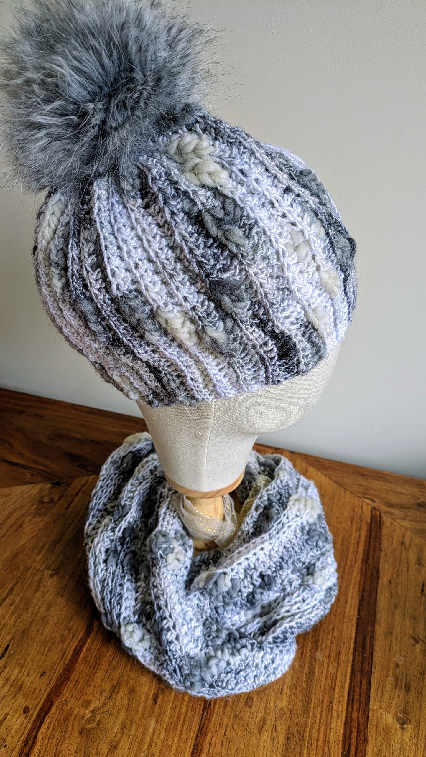 Matching Sets ~ Winter Frost Wool Blend Hat & Cowl